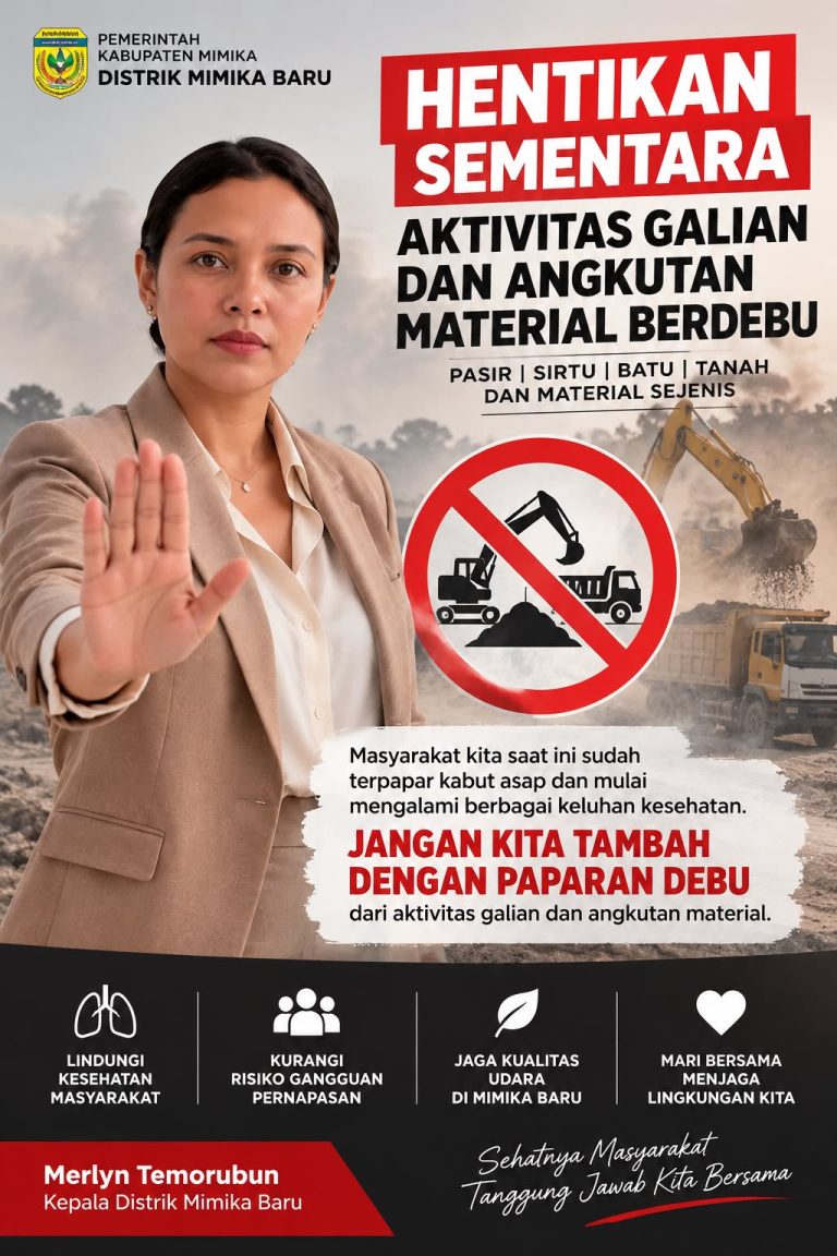 ‼️Masyarakat kita sudah cukup terpapar asap. Jangan kita tambah lagi dengan debu🙏🏾